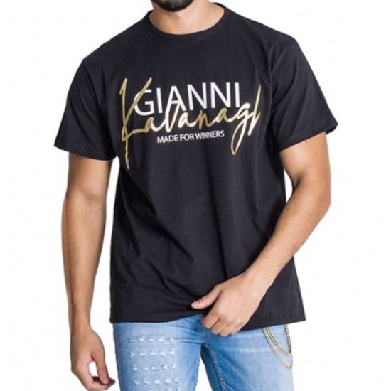 Gianni Kavanagh Black Blurred Lines Oversized Tee
