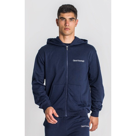 Gianni Kavanagh Navy Blue Essential Micro Hoodie Jacket