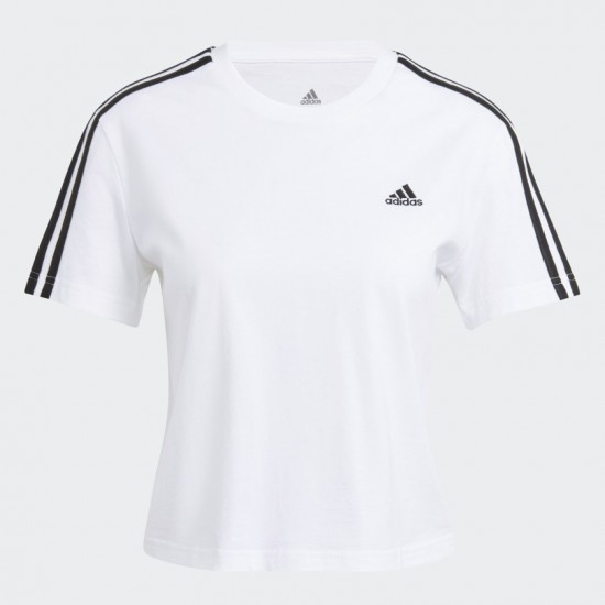 Adidas Essentials Loose 3-Stripes Cropped T-Shirt