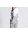 Gianni Kavanagh Grey Block Cropped Hoodie Sweat 