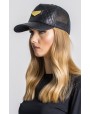 Gianni Kavangh Faux Leather Quilted Cap